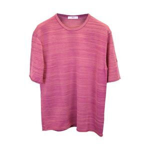 Mr. P Striped T-shirt in Burgundy Cotton